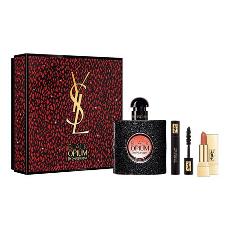 COFFRET EAU DE PARFUM FEMME YVES SAINT LAURENT CADEAU BLACK OPIUM .